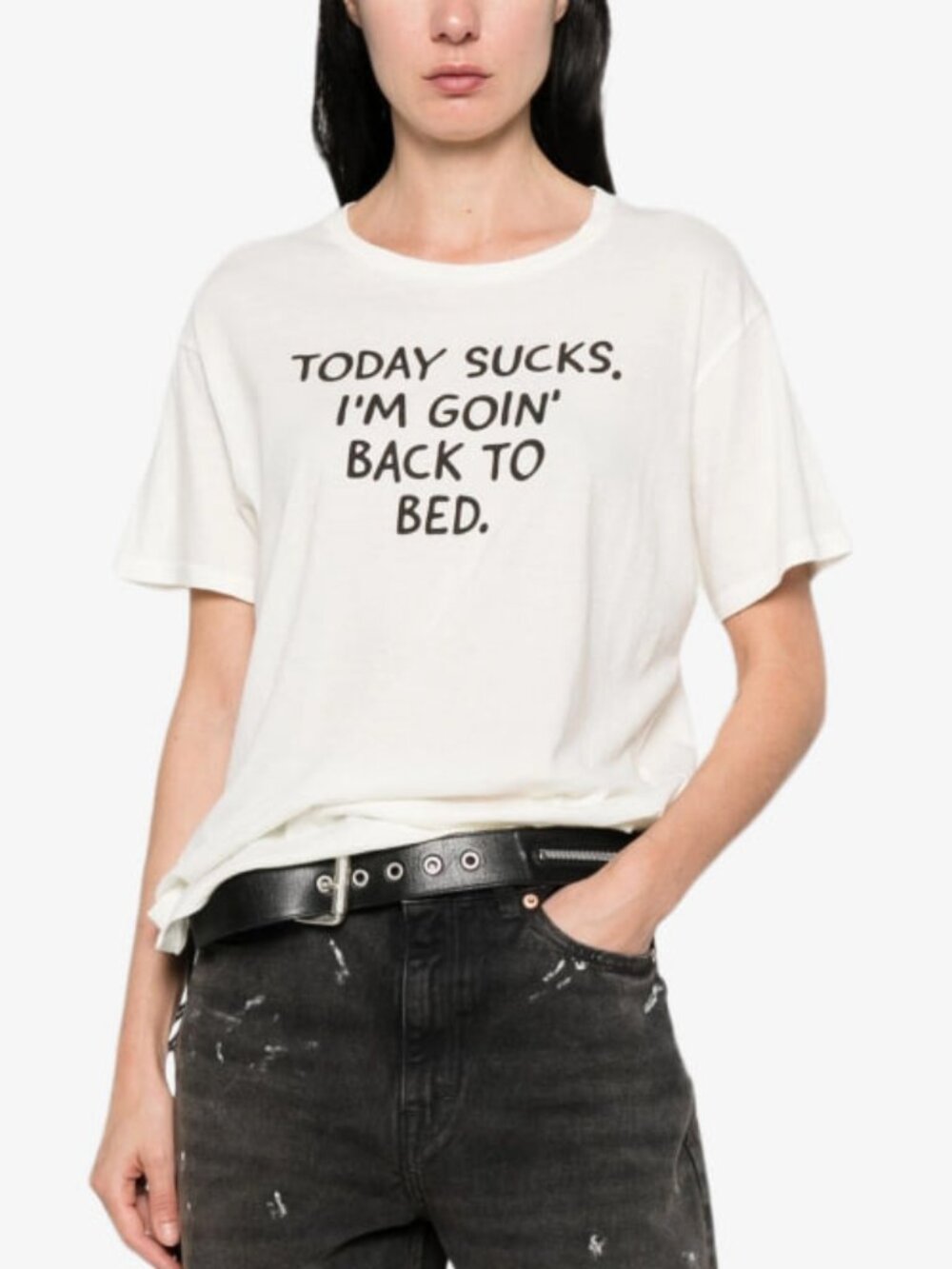 R13 NWOT Today Sucks T-shirt in White M